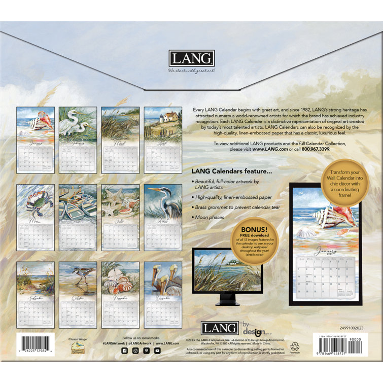 Lang Coastal Shores 2024 Wall Calendar Wayfair Canada